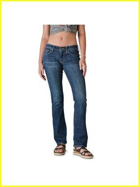 Mid Rise Bootcut Jeans Stretch Cotton